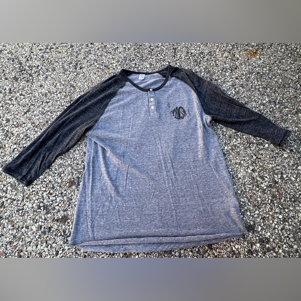 Alternative Earth PHISH logo Baseball-style T-Shirt Men’s  Size XL Black/Grey